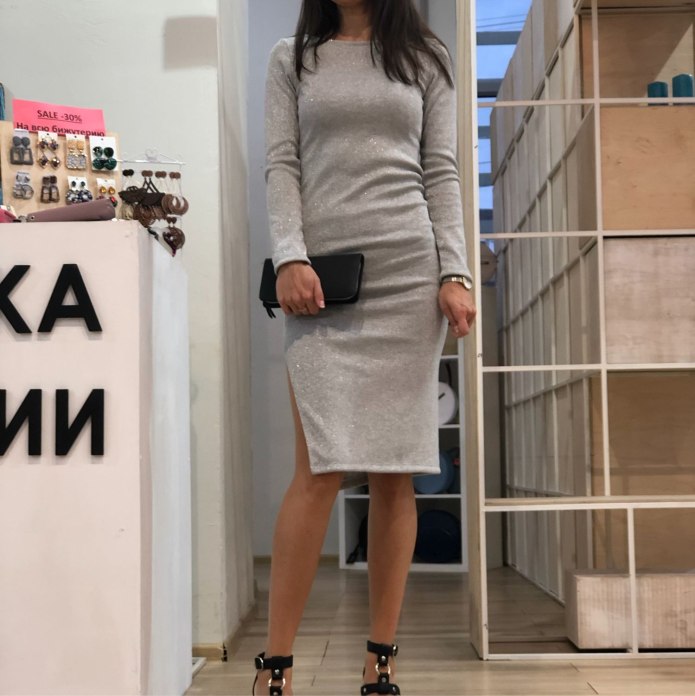 Платье футляр с люрексом