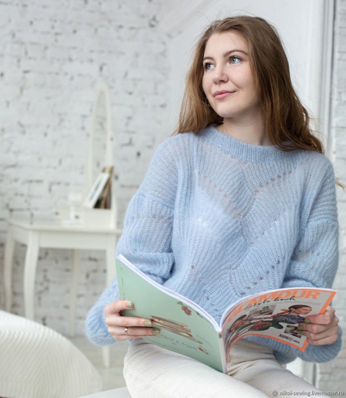 Мохеровый пуловер Кутюр