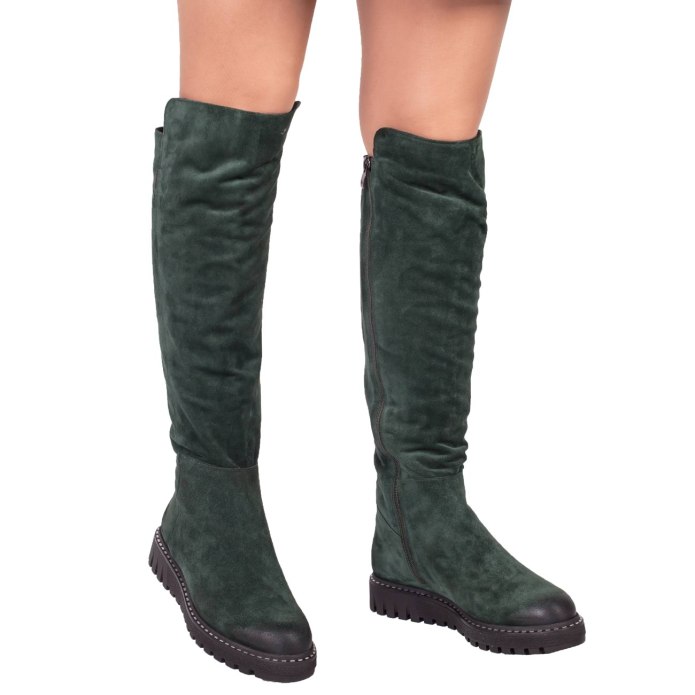 Зелёные сапоги деми