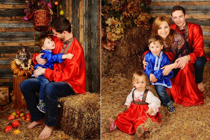 Семейная фотосессия в русском стиле