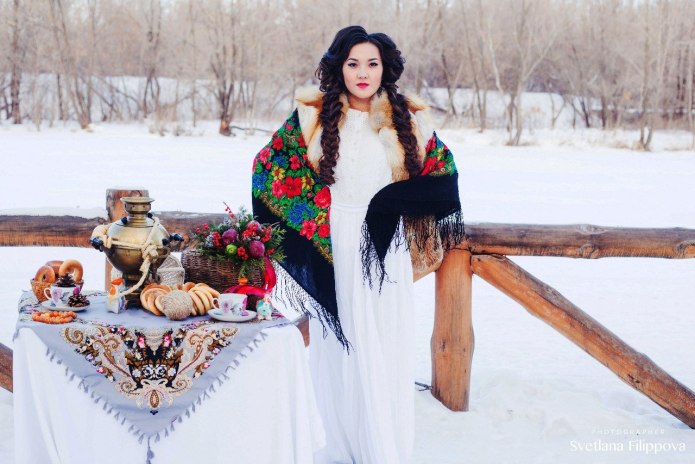 Свадьба в русско народном стиле зимой