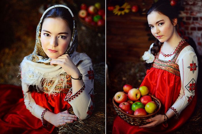 Фотосессия в русском народном стиле в студии