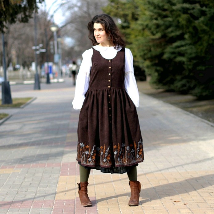 Платье бохо микровельвет