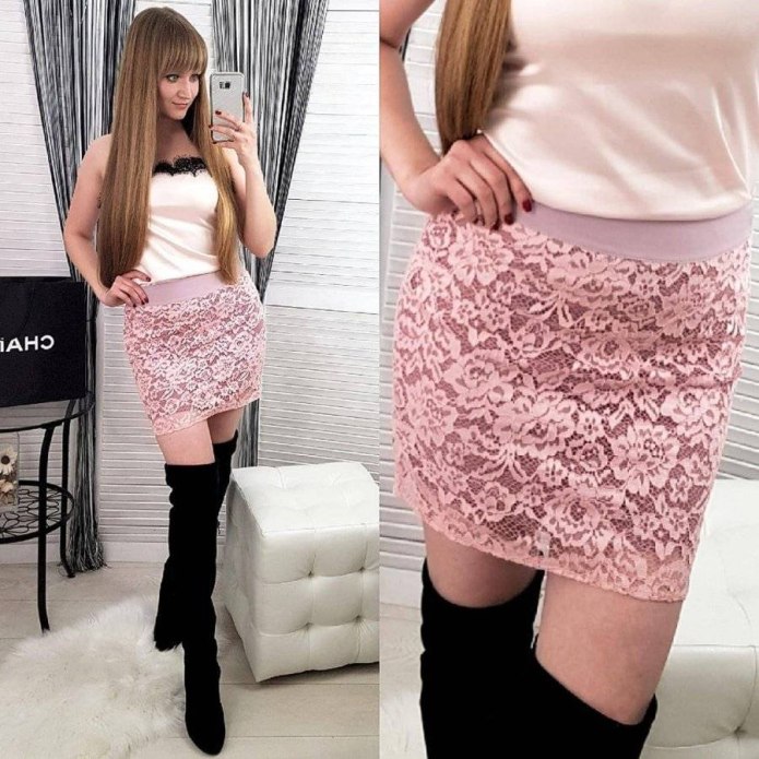 Юбка с гипюром