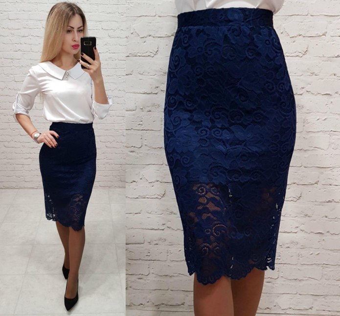 Юбка карандаш гипюр