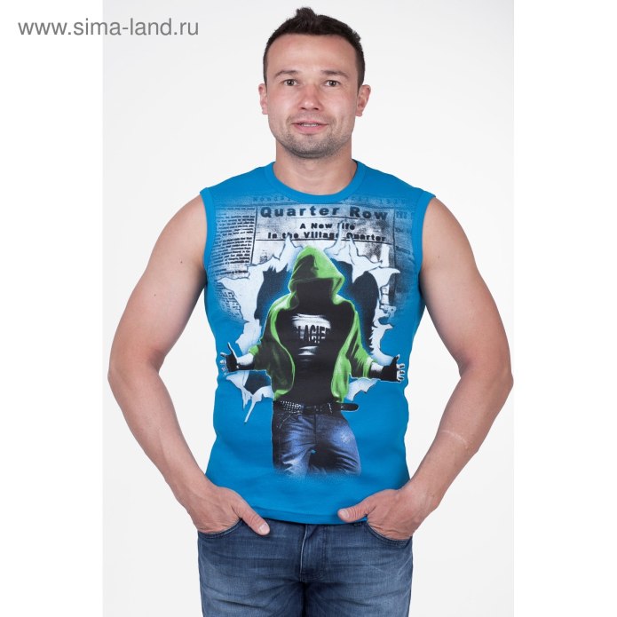 Футболка "Heavy super Club" бирюзовая вид спереди