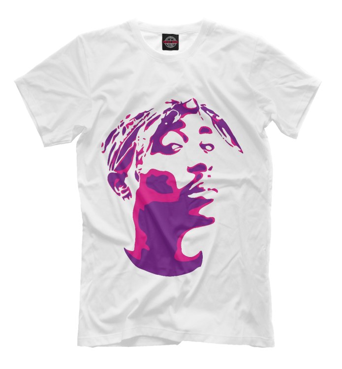 2pac принт на футболке