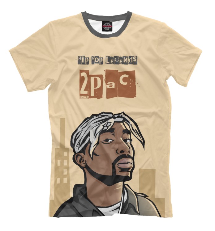 Tupac принт на футболку