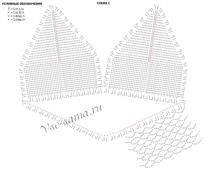 Вязание лифа крючком схемы
