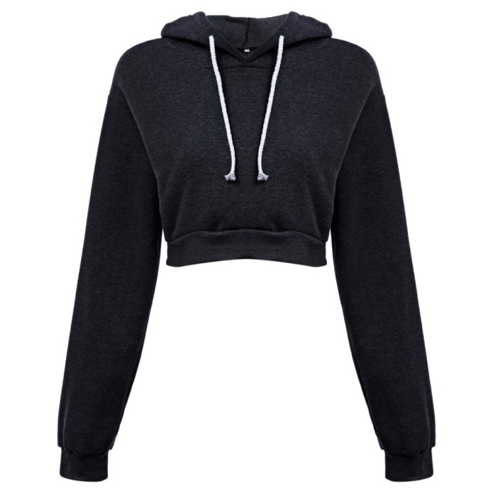 Кофта женская Pull Bear MRX 24 черная с капюшоном с молнией укороченная