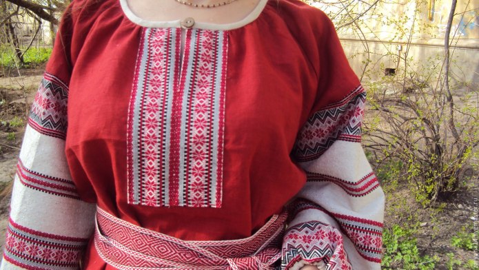 Воротник рубашка женская красная