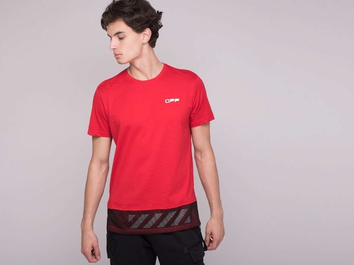 Off White футболка красная