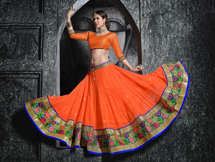Lehenga Choli bleu