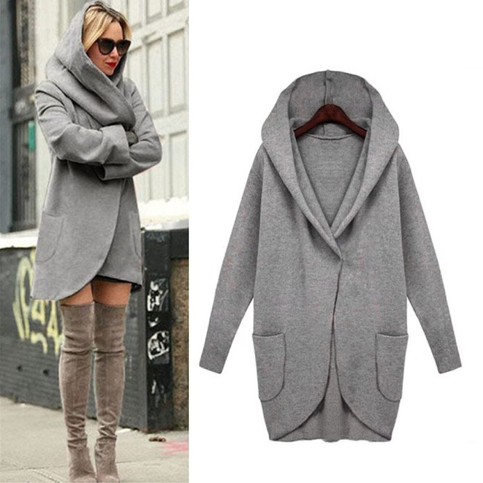 Wool Blend пальто с капюшоном
