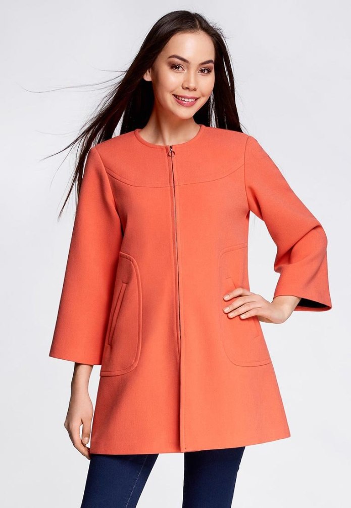 Woman in Trench Coat stock photo