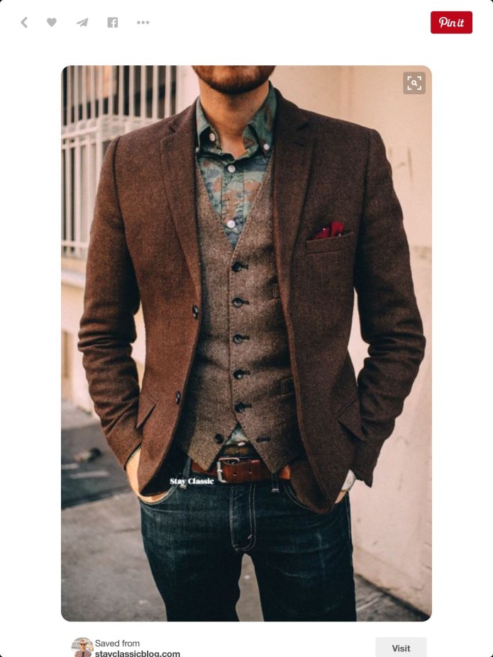 Harris Tweed Dark Blue Herringbone Coat