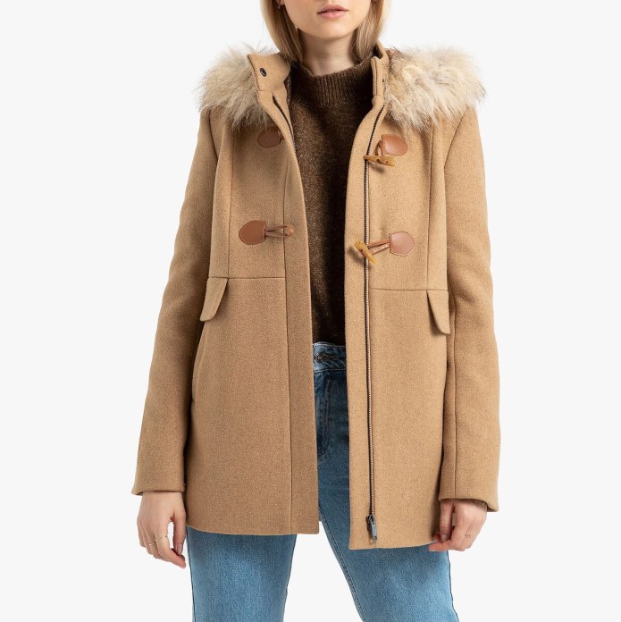 Дафлкот с мехом Zara женские