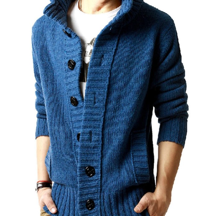 Мужской кардиган синий вязаный Zara man