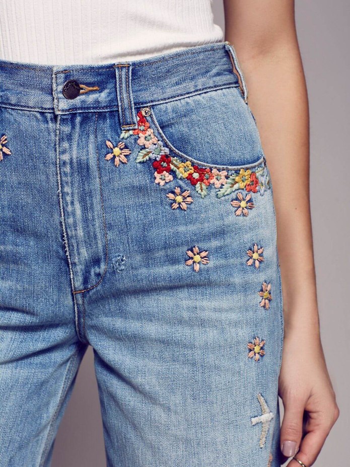 Джинсы Zara Embroidery