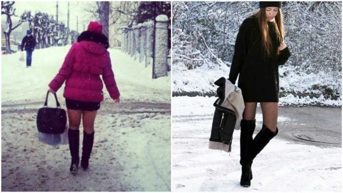 Легко одетые зимой
