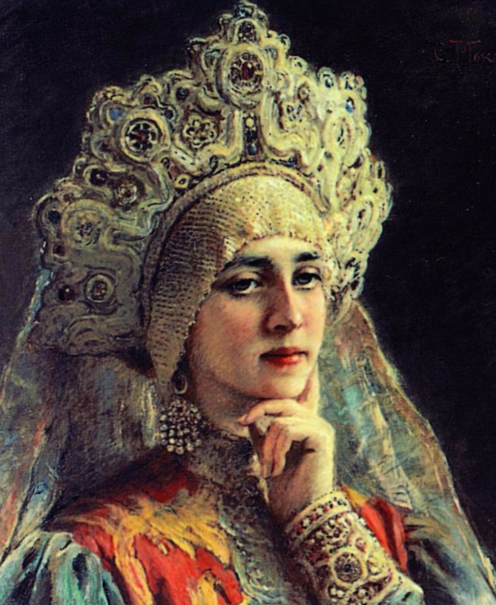 'Русская красавица и кот' (1865). Константин Маковский (1839-1915)