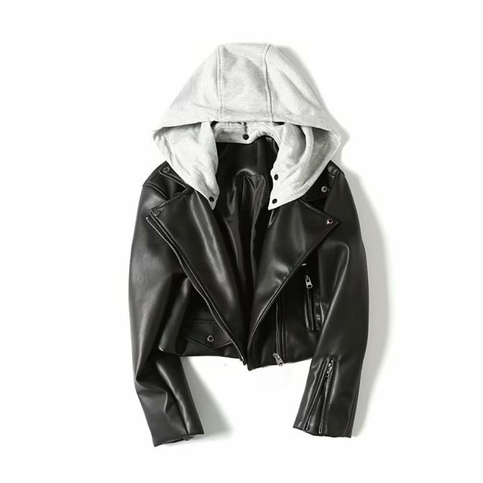 Куртка Zara женская черная с капюшоном