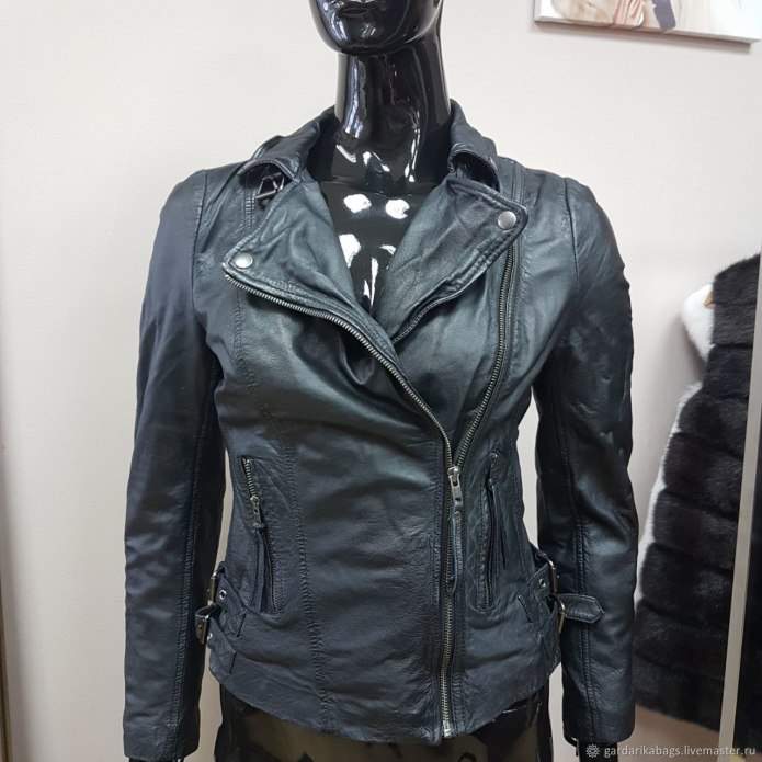 Женская кожаная куртка с капюшоном Zara