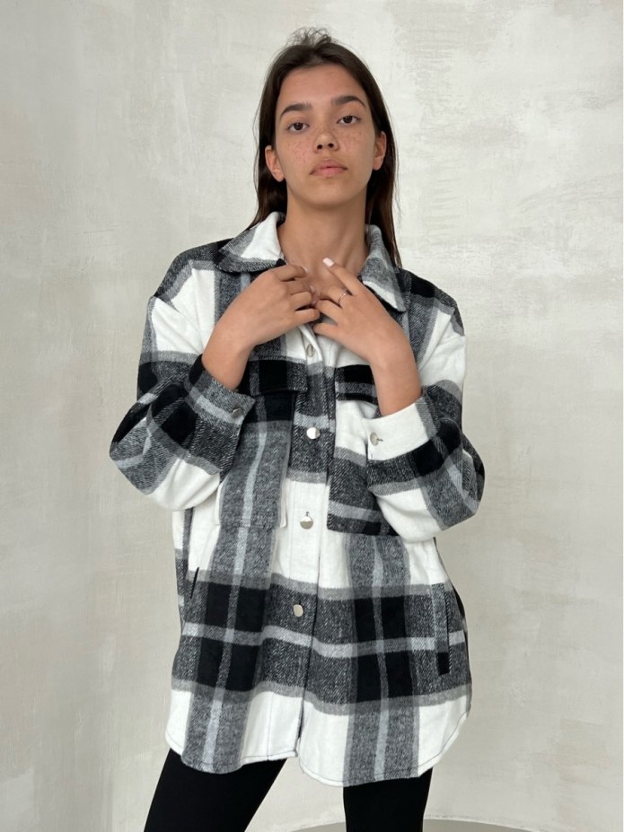 Куртка-рубашка женская Zara 2020 в клетку