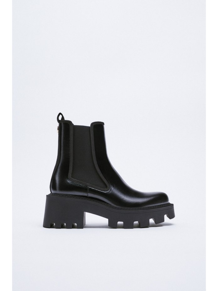 Ботинки черные кожаные Zara 2019