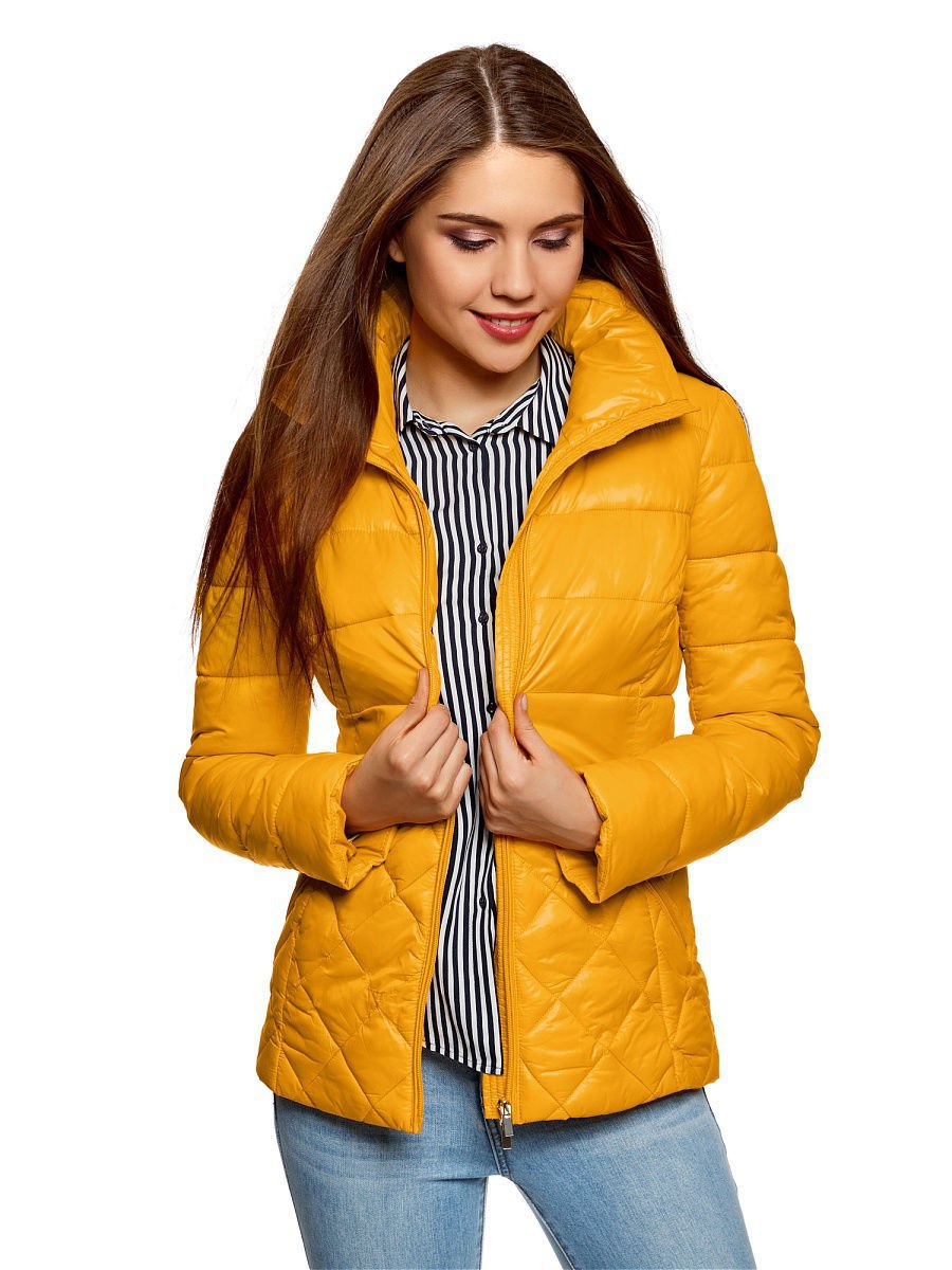 Купить куртку женскую осень москва. Желтый пуховик oodji. Куртка Britt 80909. Осенняя куртка. Весенние куртки.