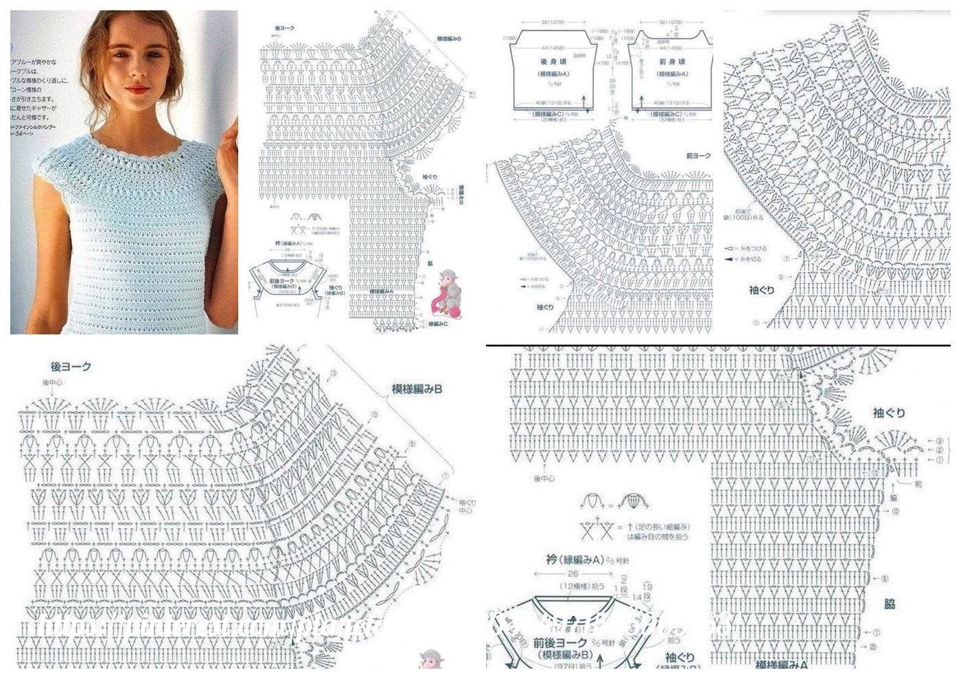 Схемы узоров крючком для кофточек с круглой кокеткой