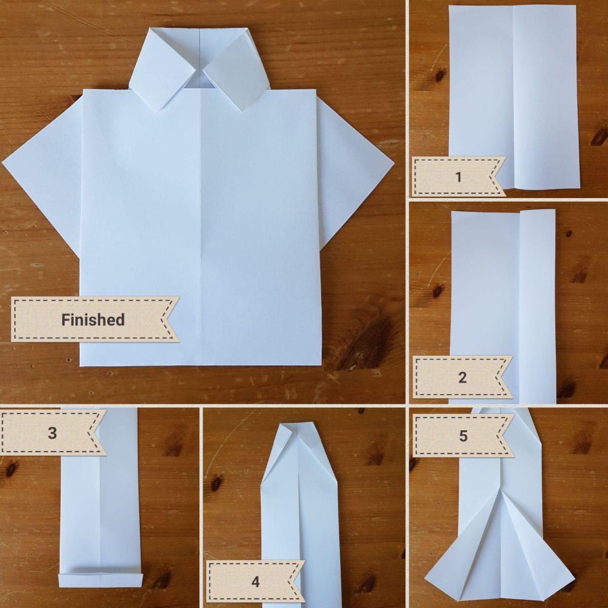 Рубашка из бумаги с галстуком своими руками