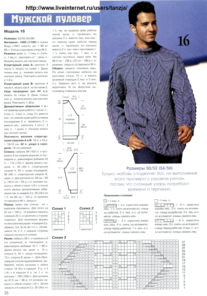 Вязание мужские свитера спицами с описанием