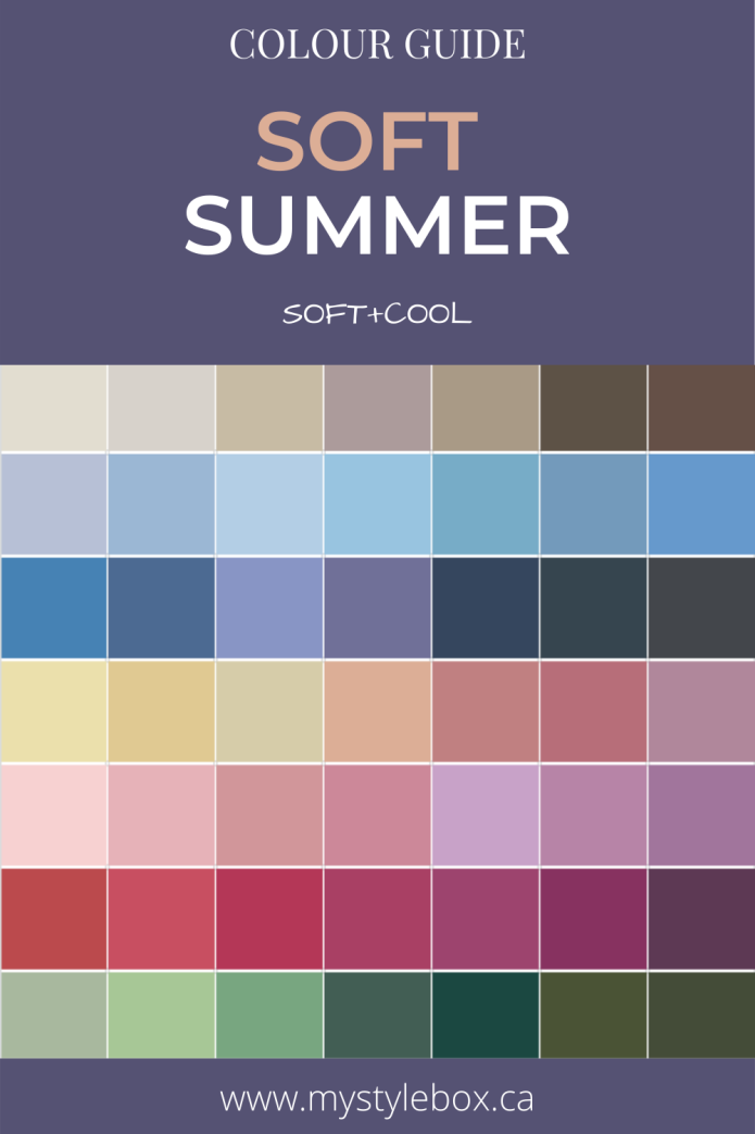 Палитра цветотипа Soft Summer