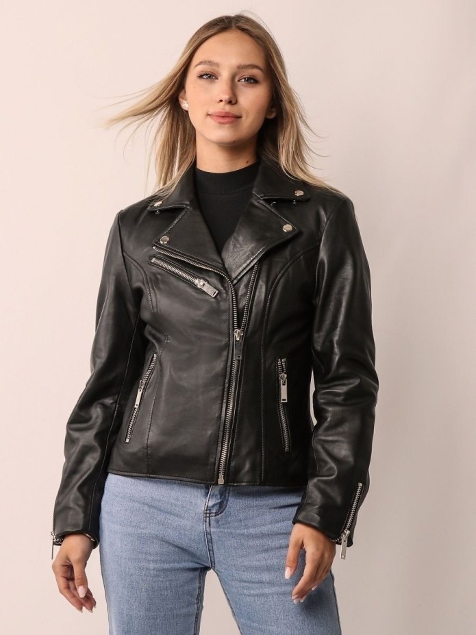 Кожаные куртки для девушек женщин