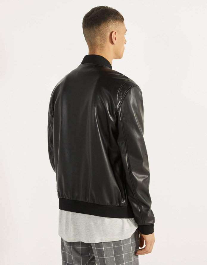 Кожаная куртка Bershka кожаная мужская
