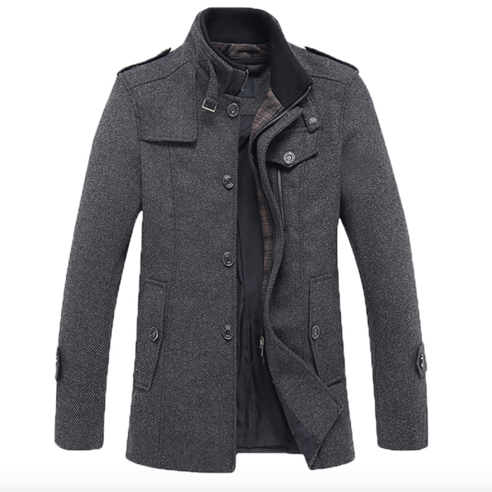 Wool Blend Coat пальто мужское