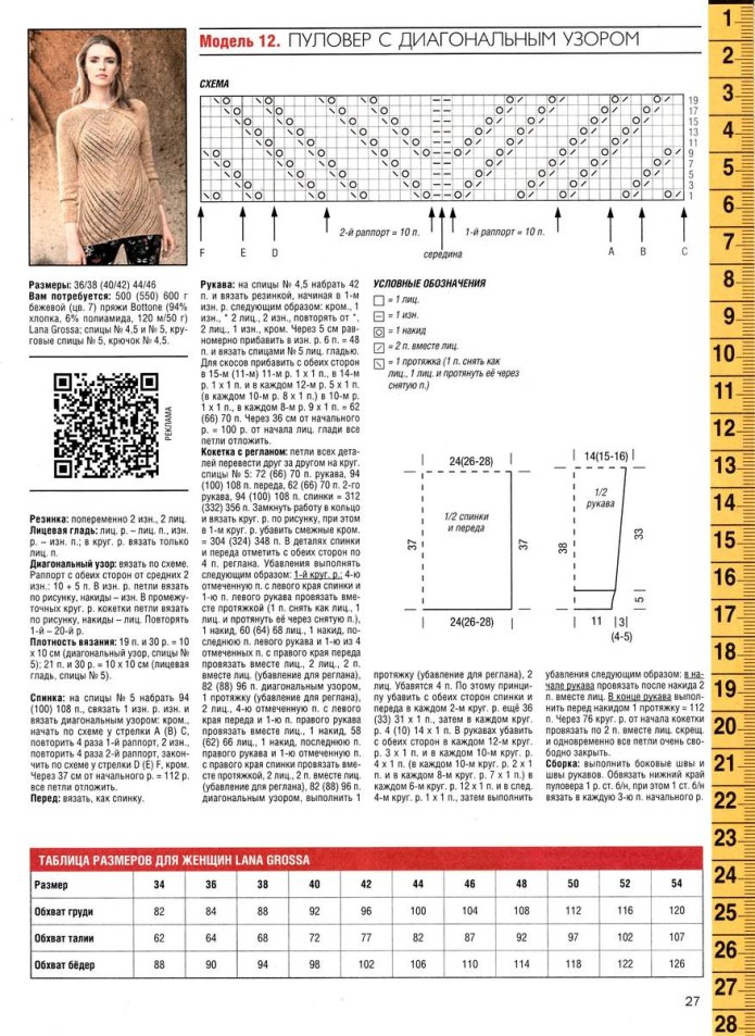 Лана гросса вязание спицами модели и схемы