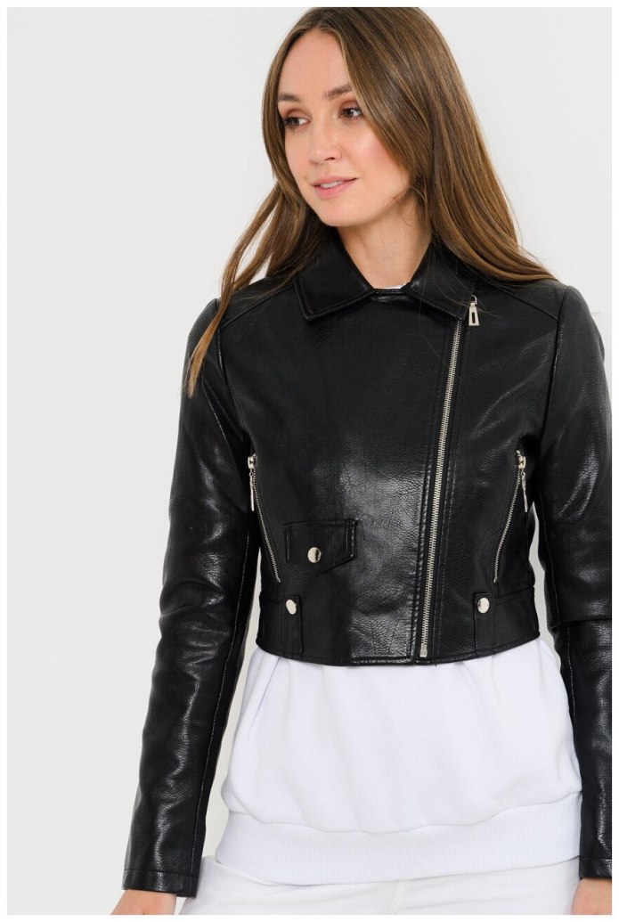 Куртка Zara женская черная с капюшоном