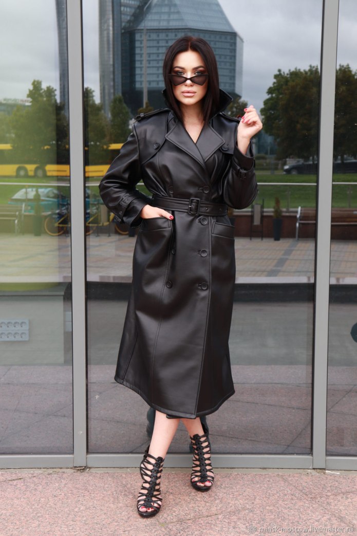 Leather Trench Coat women