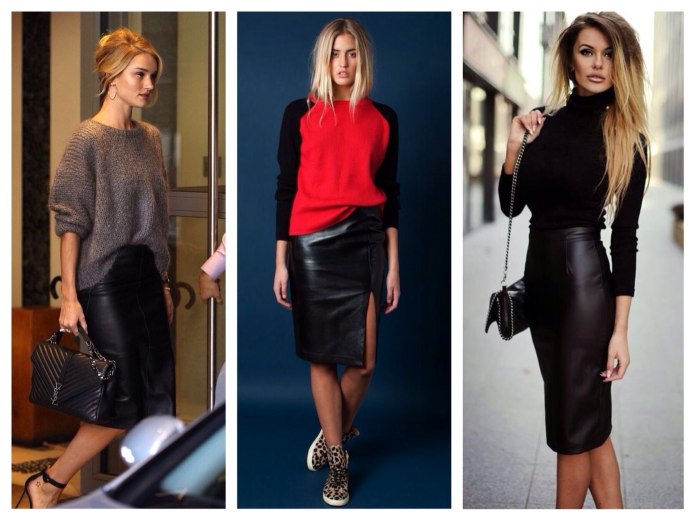 Юбка черная кожаная миди Zara 2020