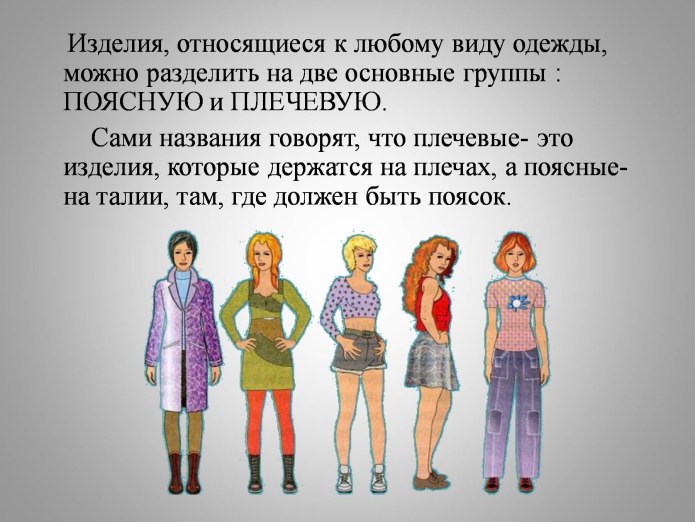 Изделия относящиеся к поясной группе одежды
