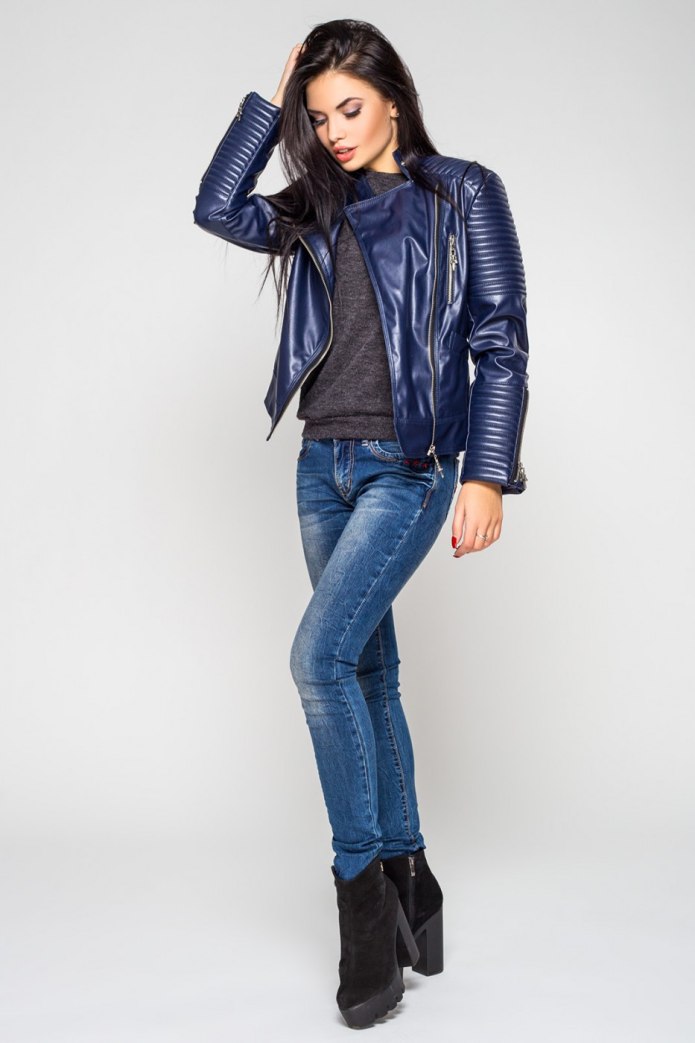 Muubaa Leather Jacket Blue