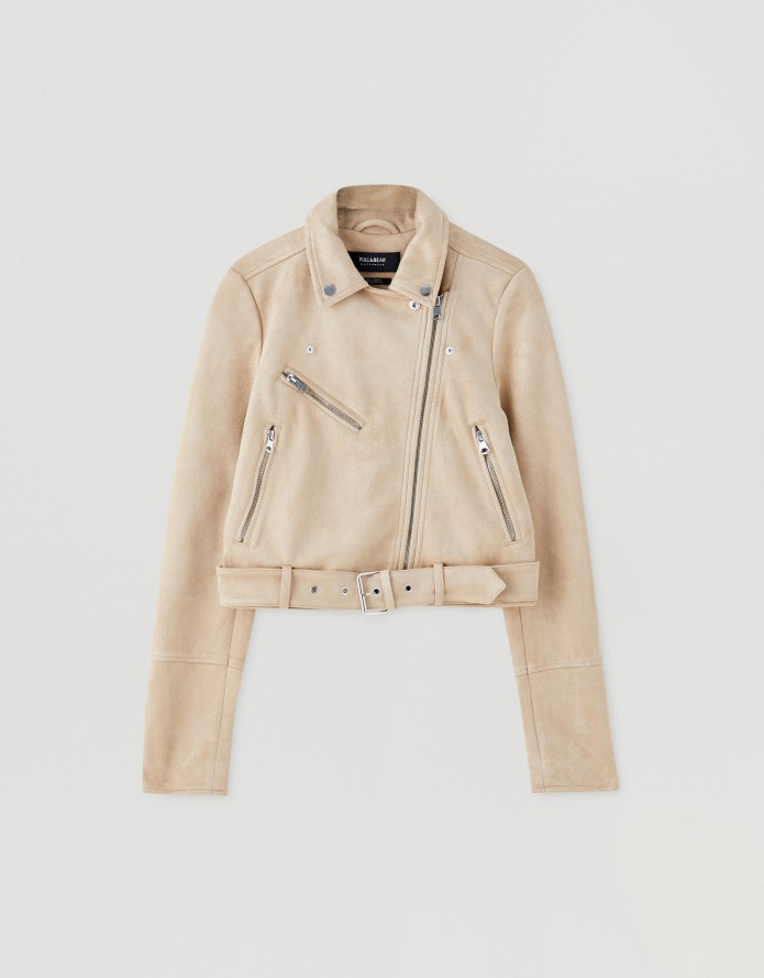 Кожаная куртка Pull and Bear женская