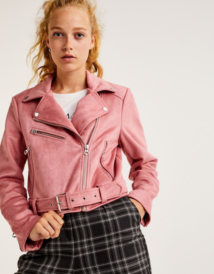 Кожаная куртка Pull and Bear мужская