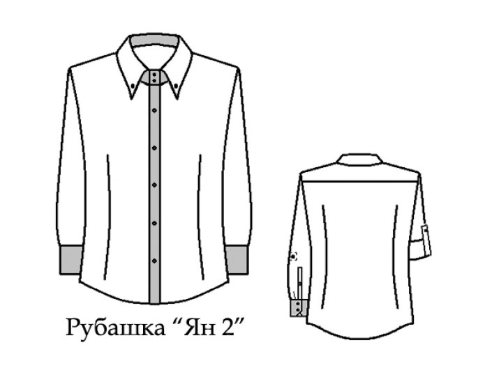 Технический эскиз мужской рубашки