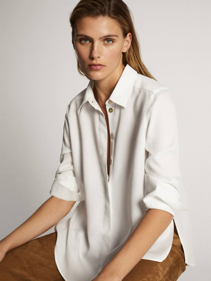 Льняная рубашка massimo Dutti мужская