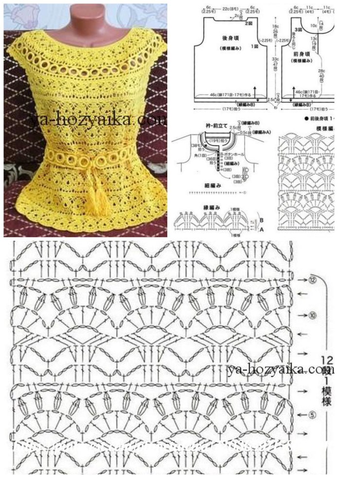 Ажурная кофта крючком