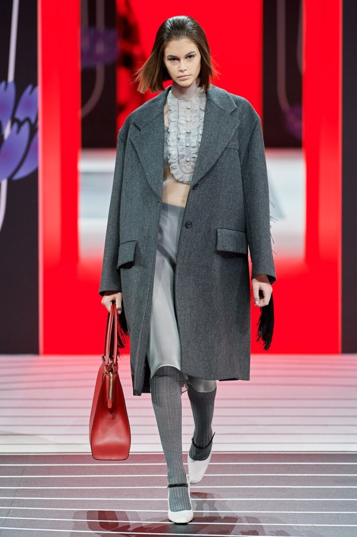 Prada 2020 серые пальто
