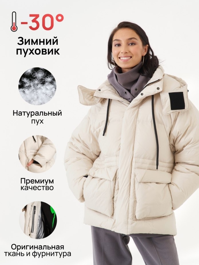 Зимние женские пуховики из экокожи в 2022